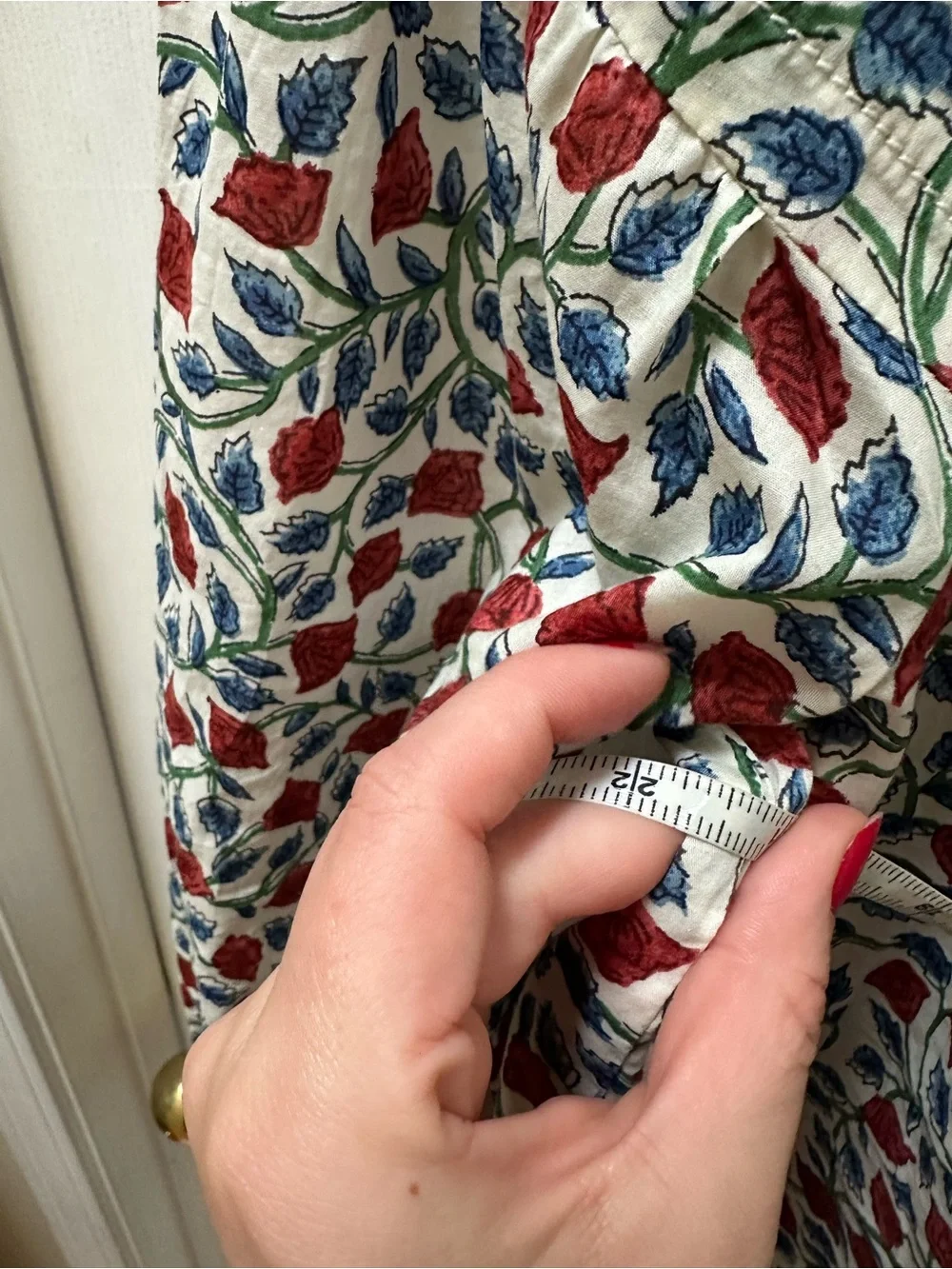 J. Crew Shirred Popover Top in Rosewood Floral White red Button-Front top m